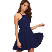 Load image into Gallery viewer, A-line Mini Dress Backless Royal Blue Dress