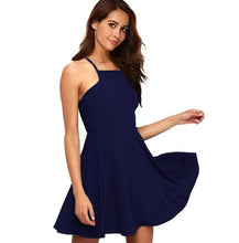 Load image into Gallery viewer, A-line Mini Dress Backless Royal Blue Dress